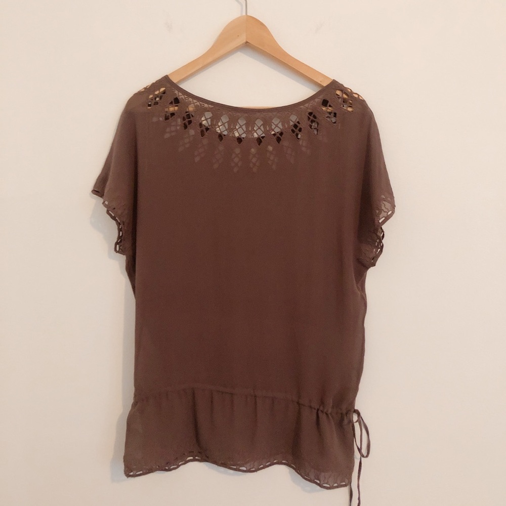 Massimo Dutti purple blouse cutouts small BL - Picture 4 of 5